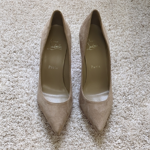 Christian Louboutin Tan Suede Pumps - Authentic - Picture 1 of 8